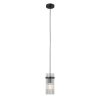 Lampa wisząca czarna z dekoracyjnych rurek szklana tubka w nowoczesnym stylu Merto PND-40930-1A-BK Italux